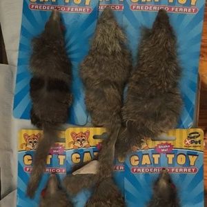 Real Fur Original Federico Ferret Cat Toy Furry Jumbo Lot Of Six
